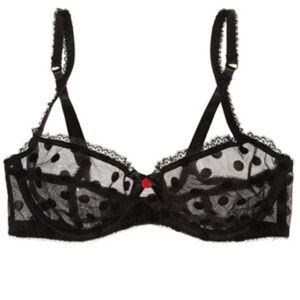 Agent Provocateur Black Polka Dot Tulle Bra